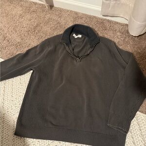 Calvin Klein Men's Charcoal Zip-Up Sweater